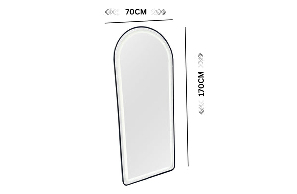Metal Freestanding / Wall LED Mirror - Black