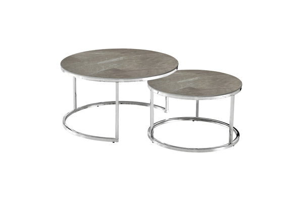 Layla Nesting Coffee Table Set - Silver / Gold Frame - 2 Sizes Available