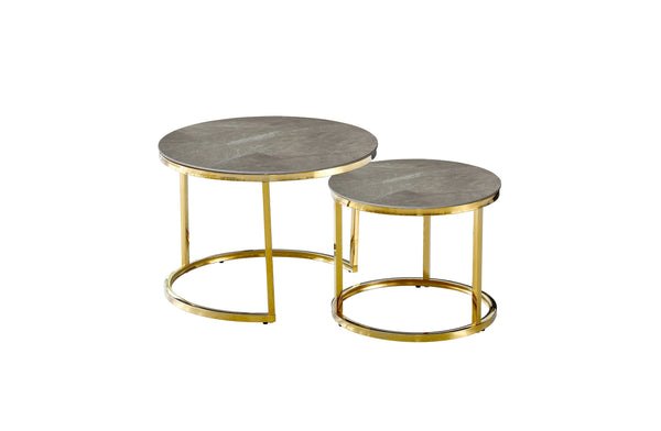 Layla Nesting Coffee Table Set - Silver / Gold Frame - 2 Sizes Available