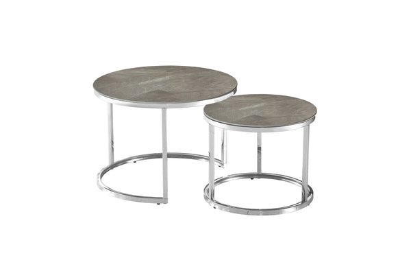 Layla Nesting Coffee Table Set - Silver / Gold Frame - 2 Sizes Available