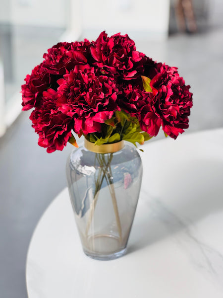 Artificial Bloomed Peony Bunch 45cm - 3 Colours Available