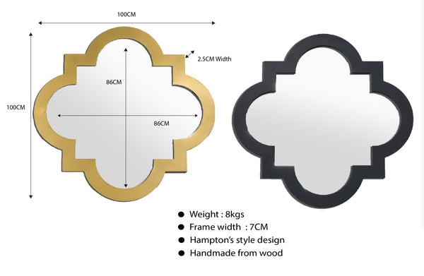 Hampton's Quatrefoil Style Mirrors - 2 Colours Available