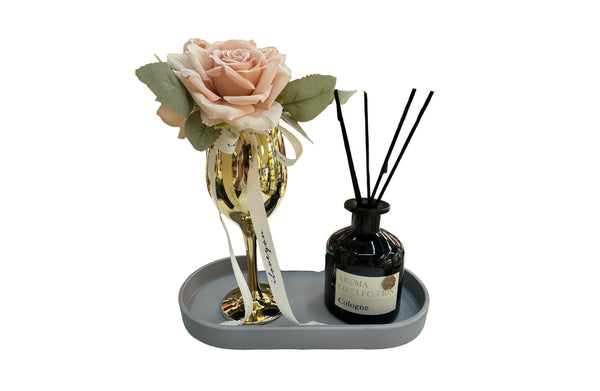 Flower Decor Tray & Fragrance Diffuser Set– 3 Colours