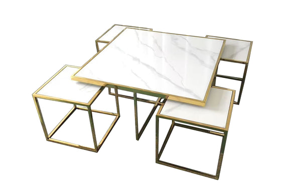 Jamie Square Set of 5 Piece Coffee Table and Side Tables