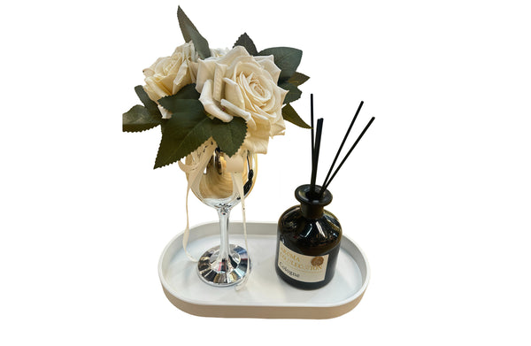 Flower Decor Tray & Fragrance Diffuser Set– 3 Colours