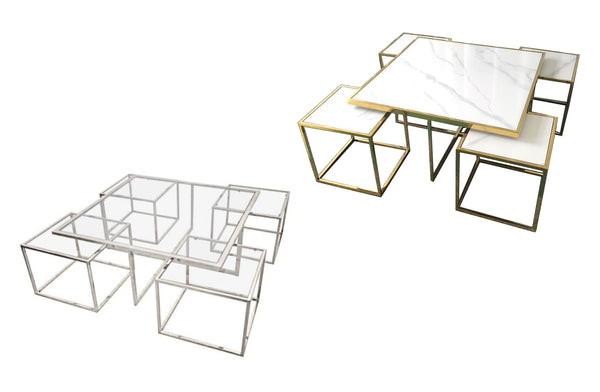 Jamie Square Set of 5 Piece Coffee Table and Side Tables