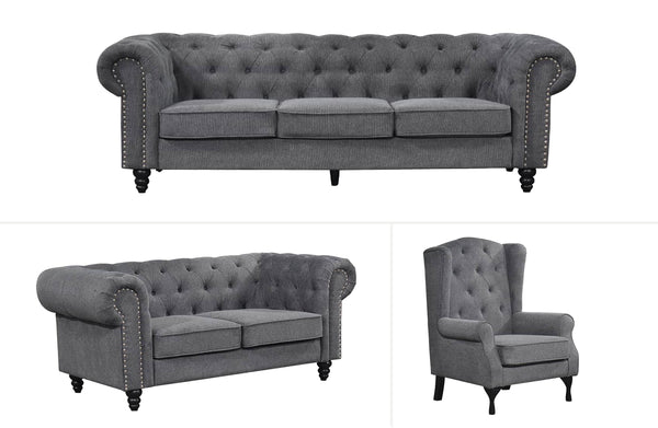 Chesterfield Tufted Lounge Set - 2 Colours Available