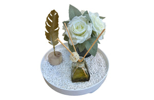 Bloom Flower Décor Tray & Fragrance Diffuser Set - 2 Colours Available