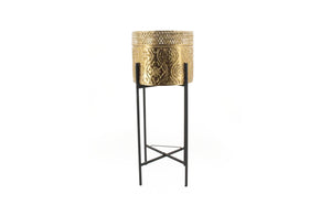 Tall Pressed Gold Planter