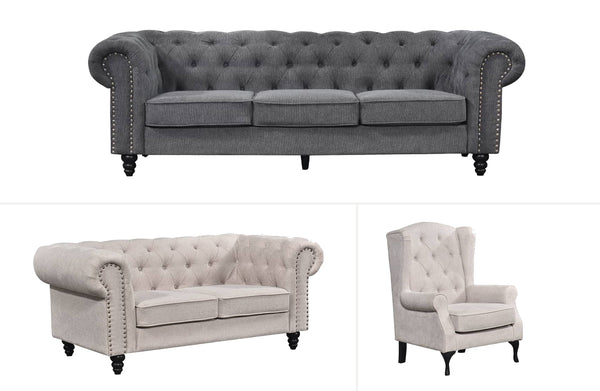 Chesterfield Tufted Lounge Set - 2 Colours Available