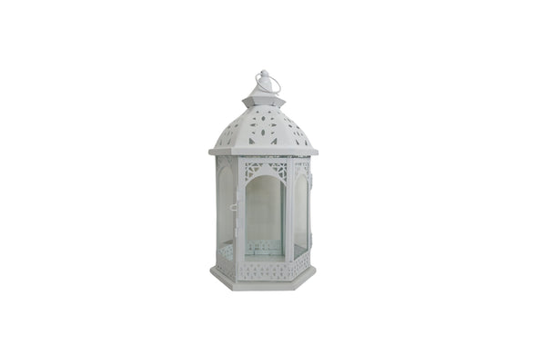 White Metal Lantern - Set of 3