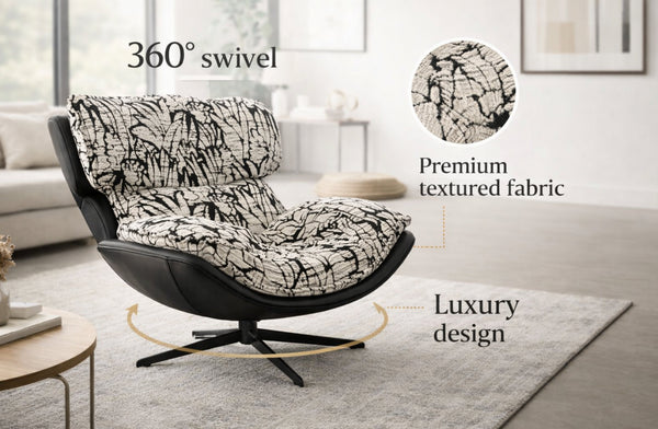 Enzo Swivel Arm Chair - 2 Colours Available