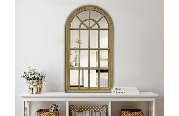 CLEARANCE Hamptons Arch Window Style Mirror - 70cm x 130cm