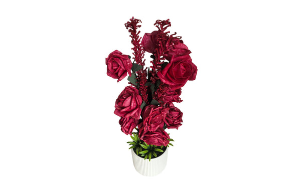 Vibrant Rose Bouquet - Vase Flower Arrangement