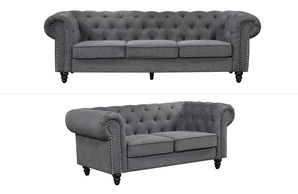 Chesterfield Tufted Lounge Set - 2 Colours Available