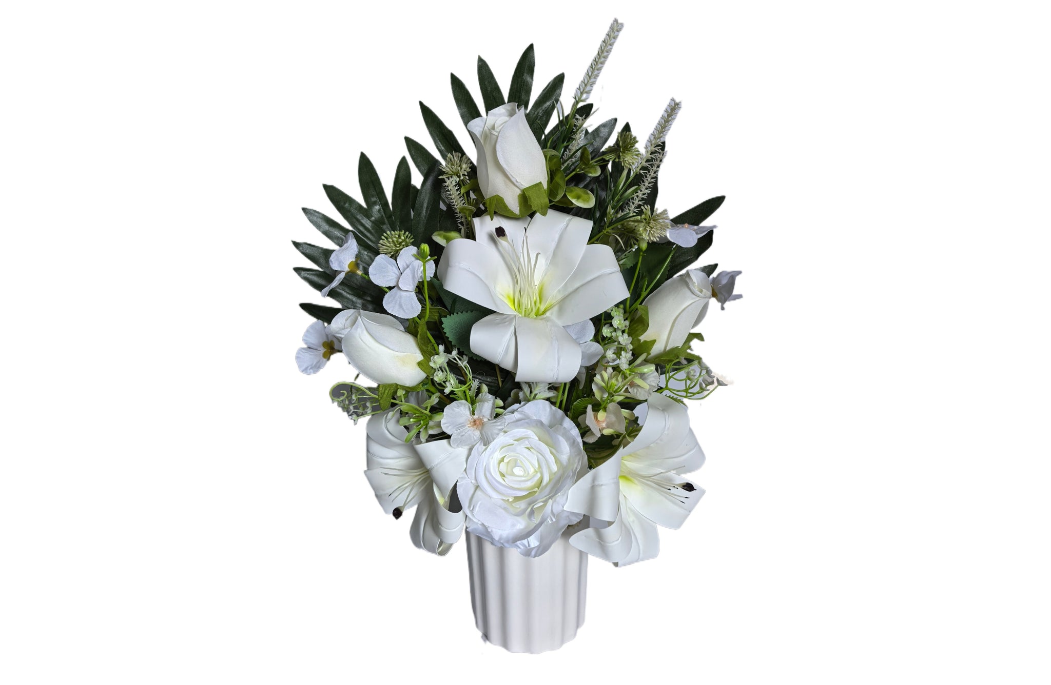 Lily Rose Pot Flower Arrangement - 2 Colours Available