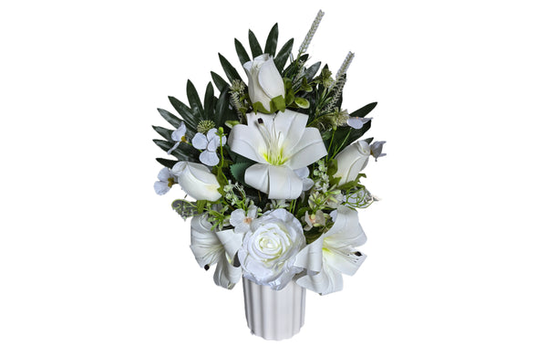 Lily Rose Pot Flower Arrangement - 2 Colours Available