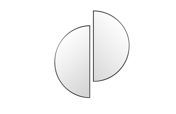 Half Moon Metal Mirror - Black / Gold - 2 Sizes Available