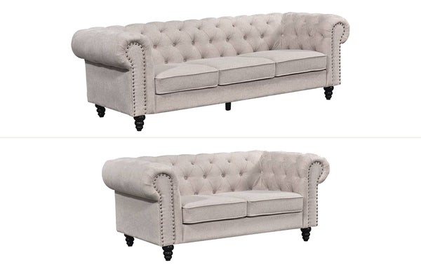 Chesterfield Tufted Lounge Set - 2 Colours Available