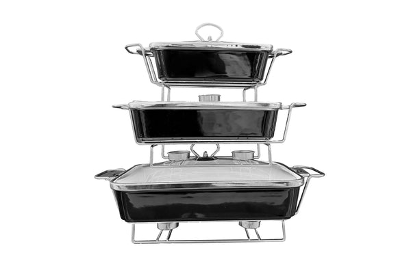 Luxury Chafing Dish with Lid & Rack Food Warmer – 3 Sizes & 2 Colours Available
