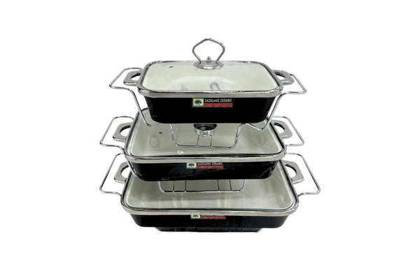 Luxury Chafing Dish with Lid & Rack Food Warmer – 3 Sizes & 2 Colours Available