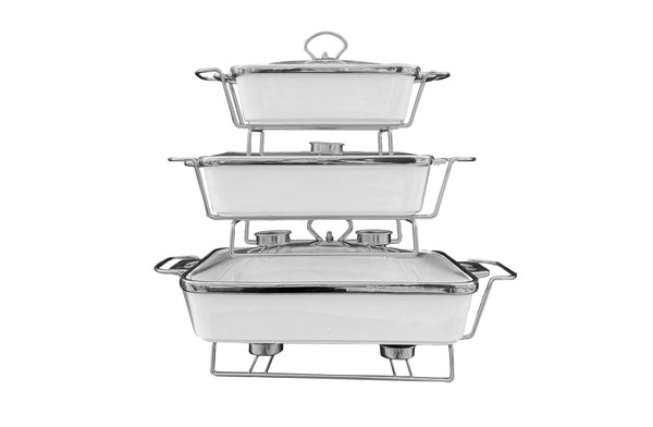 Luxury Chafing Dish with Lid & Rack Food Warmer – 3 Sizes & 2 Colours Available