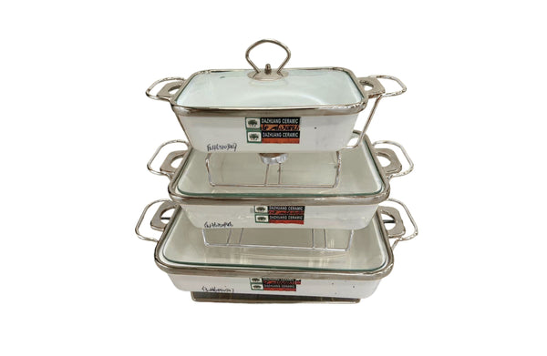Luxury Chafing Dish with Lid & Rack Food Warmer – 3 Sizes & 2 Colours Available