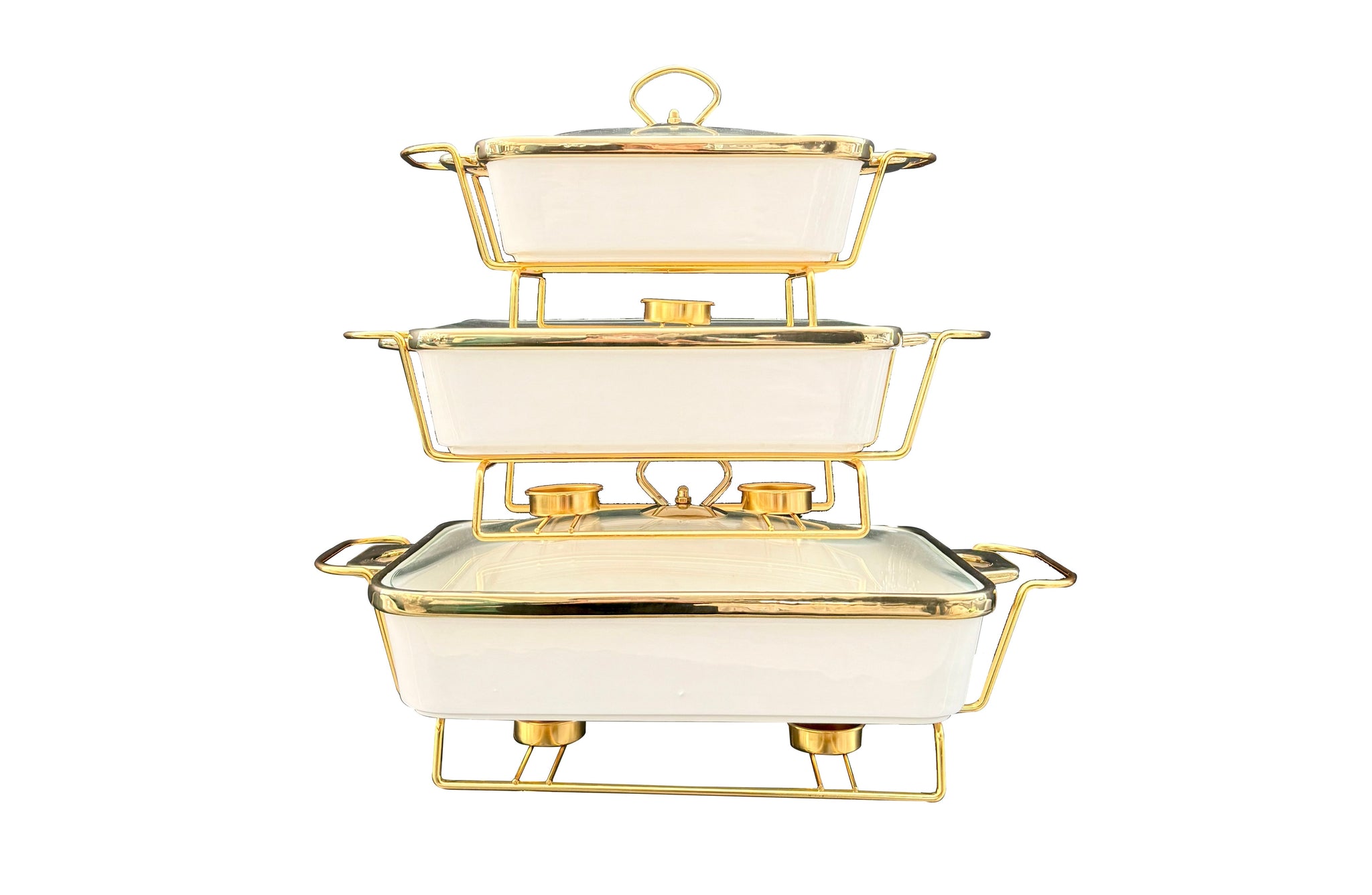 Luxury Chafing Dish with Lid & Rack Food Warmer – 3 Sizes & 2 Colours Available