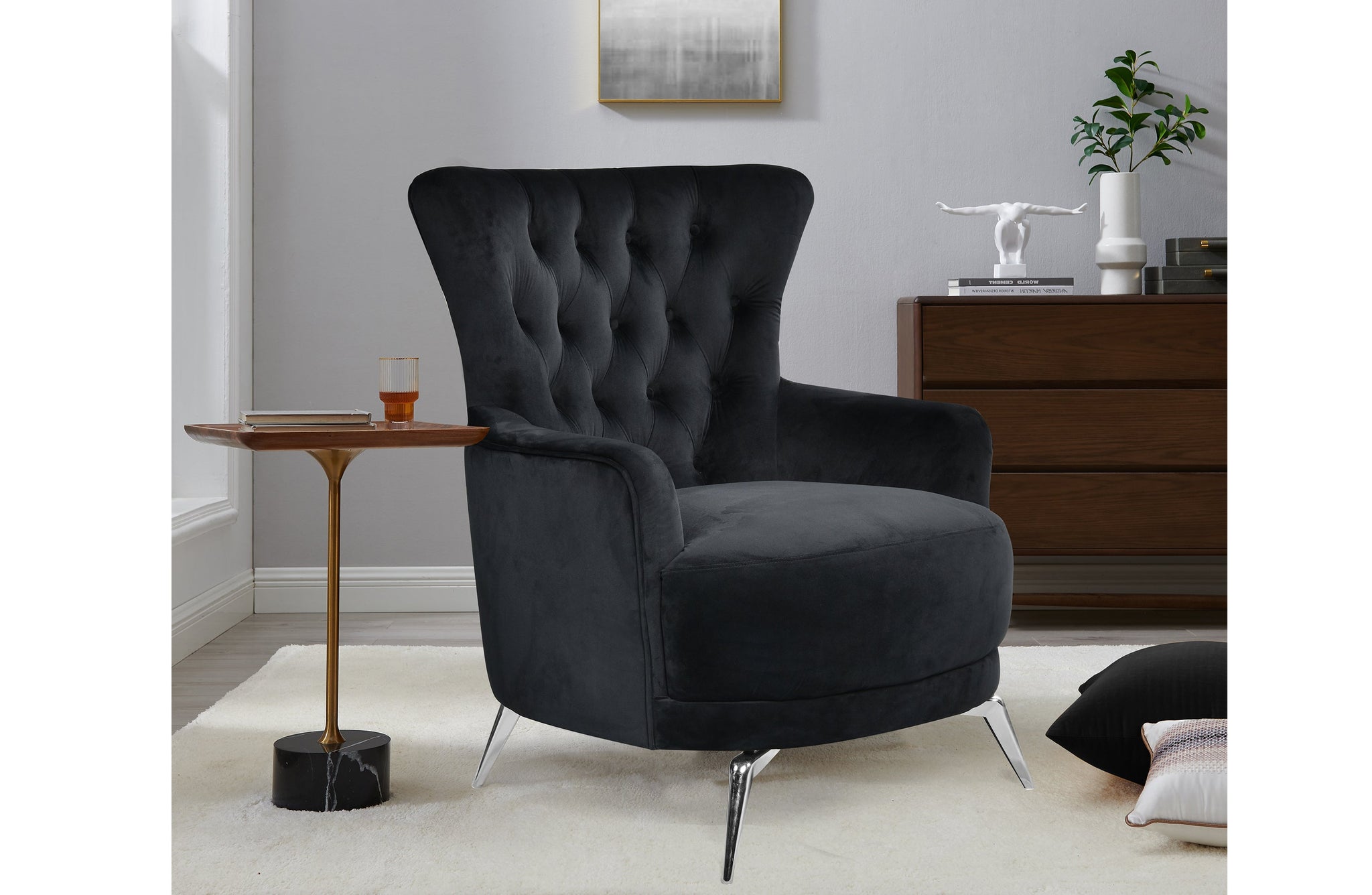 GRAND Tufted Wing Chair - 6 Colours Available