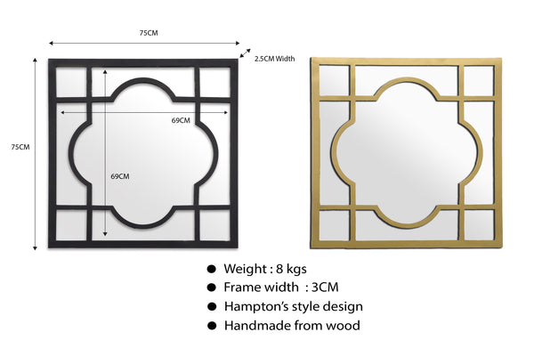 Hampton's Window Style Mirrors Range - 4 Sizes Available