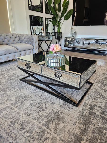 Athens Mirrored Coffee Table and Side Table Collection