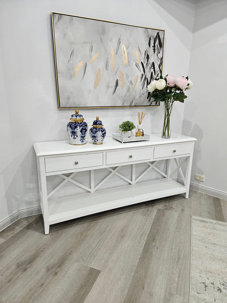 CLEARANCE - Hampton's Style Console table - 176cm x 42cm x 78cm