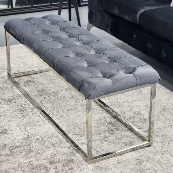 Holly Ottoman Silver Frame - 6 Colours Available