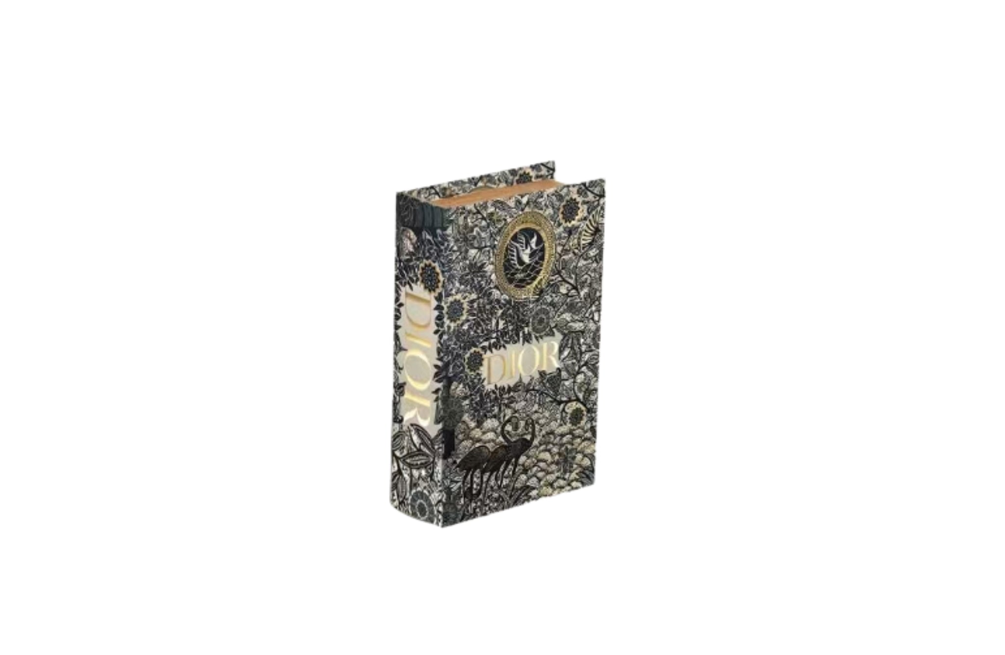 CD Gold & Black Designer Faux Décor Table Book Box - 3 Size Available