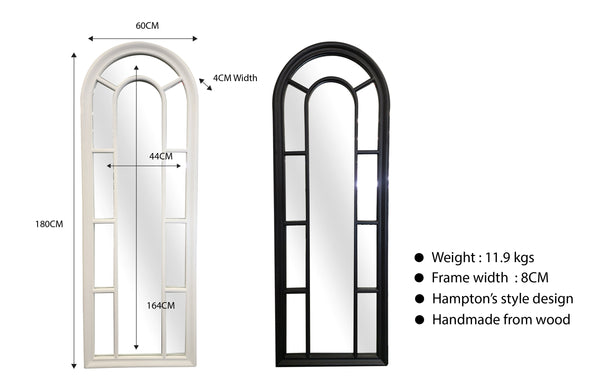 Hamptons Arch Window Style Mirrors Range - 4 Sizes Available