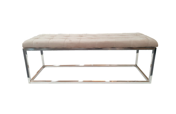 Holly Ottoman Silver Frame - 6 Colours Available