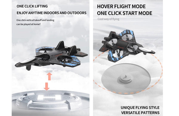 Foam Starfighter Jet RC Plane with LED Lights & 360° Flip - Remote Controlled Toy