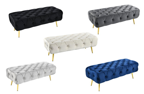 Shirley Ottoman Gold Frame - 6 Colours Available