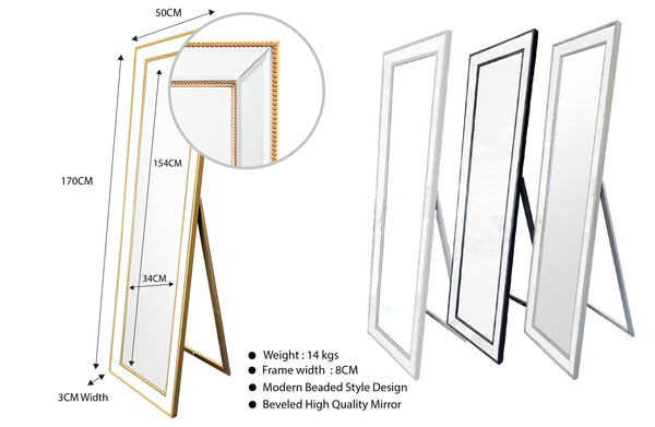 Beaded Framed Mirrors - 5 Sizes available