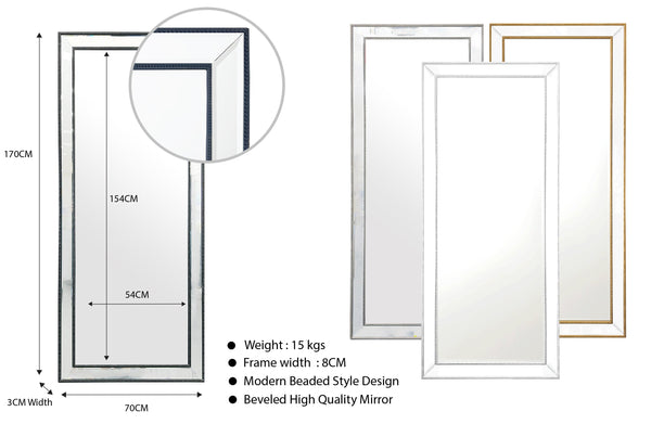 Beaded Framed Mirrors - 5 Sizes available