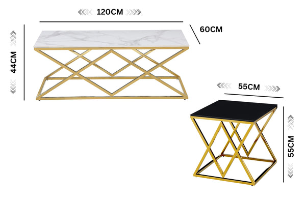 Beverly Coffee Table & Side Table Collection - 3 Colours Available