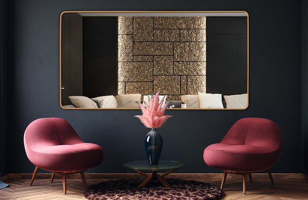 Metal Rectangle Mirrors Range - Black / Gold - 4 Sizes Available