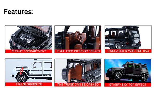 Mercedes Benz G700 Wagon Diecast 1:32 Sound, Light, Tyre Suspension and Pull Back Power Simulation