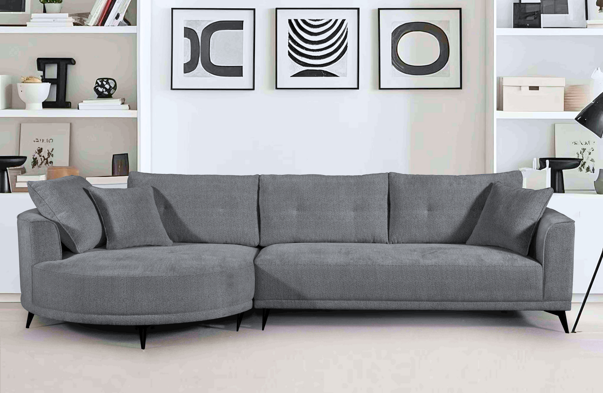 Savannah Round Chaise Lounge Set – Available in Beige or Grey