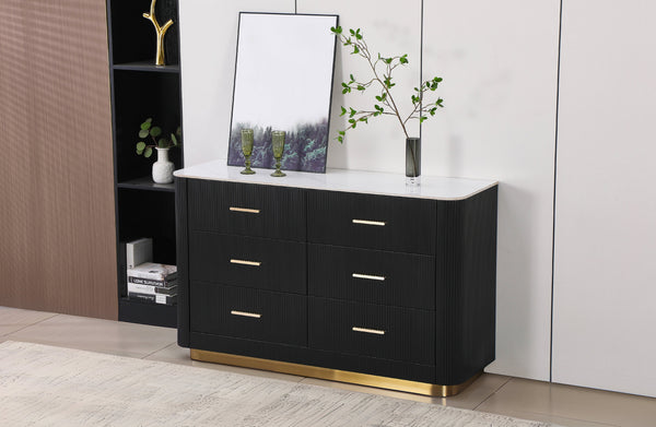Ariana Fluted 6 Chest Drawer Dresser