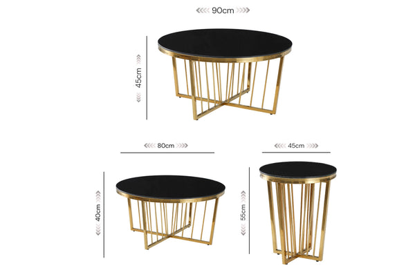 Serena Coffee Table & Side Table Collection - 3 Colours Available