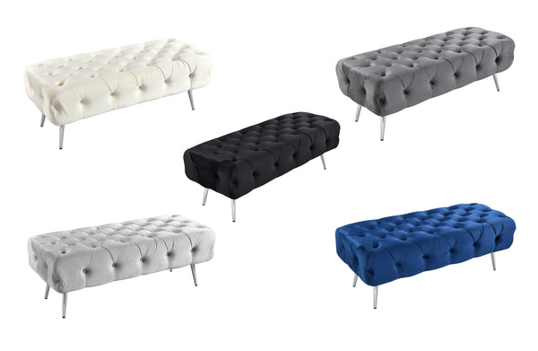 Shirley Ottoman Silver Frame - 6 Colours Available