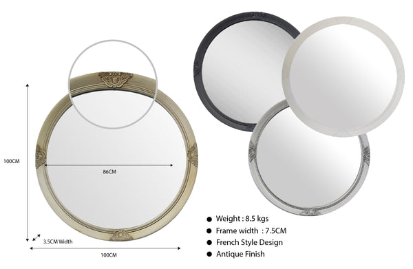 French Provincial Ornate Mirrors Range - 5 Sizes Available