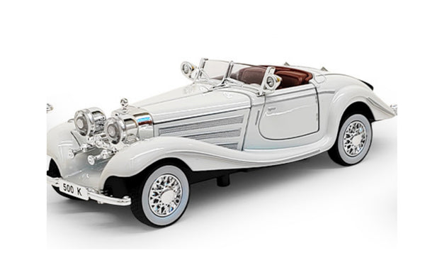 Mercedez Benz 500K Vintage Classic 1:32 with Sound, Light, Tyre Suspension and Pull Back Power Simulation