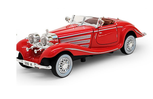 Mercedez Benz 500K Vintage Classic 1:32 with Sound, Light, Tyre Suspension and Pull Back Power Simulation